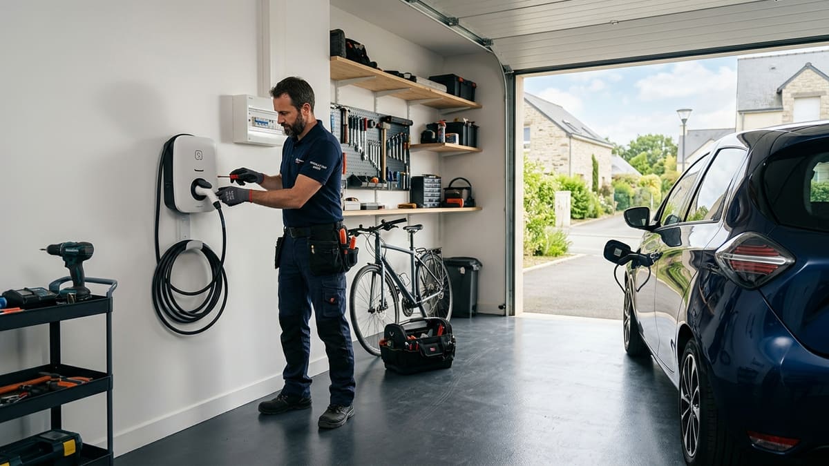 Borne de recharge voiture électrique prix installée dans un garage